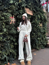 Load image into Gallery viewer, Jumpsuit Women 2026 New Fashionable Long Sleeved Jumpsuit for Women's Casual Half Open Collar Elastic Waist Jumpsuit
