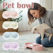 Load image into Gallery viewer, Non-Slip Double Pet Bowls Food &amp; Water Feeder for Cats and Small Dogs BPA-Free Easy-Clean Raised Pet Dishes in 4 Colors
