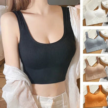 Load image into Gallery viewer, Solid Ribbed Sports Bra Workout Shockproof Sports Bra Top With Padded Seamless Sports Bra For Women Push Up Bra Seamless Lingeri

