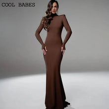 Load image into Gallery viewer, Backless Turtleneck Slim Maxi Dress
