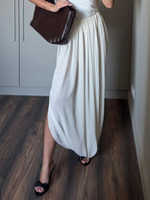 Load image into Gallery viewer, Irregular Skirt for Women Spring Summer New Elegant Street Style Skirt Women's Fashion Loose Ruched Draped Side Split Maxi Skirt
