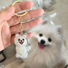 Load image into Gallery viewer, Transparent Cute Dog Pendant Keychain Creative Pet Hair Storage Capsule Hanging Ornament for Pet Lover DIY Pet Memorial Keychain
