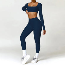 Load image into Gallery viewer, Summer 2PCS Yoga Suit Sports Set Women Quick-Dry Gym Set Women Tracksuit Running Workout Long Sleeve Sports Shirt Yoga Clothing
