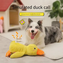Load image into Gallery viewer, Dog sleeping with a dog hug duck toys to relieve boredom of little yellow duck pet interactive plush doll pet supplies
