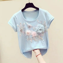 Load image into Gallery viewer, Summer Women T shirts Short Sleeve Basic Shirts Korean Style WOmen Tops Tees

