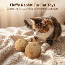 Load image into Gallery viewer, 1/2/3/6pcs Rabbit Fur Ball Interactive Cat Toy Pet Product Containing Catnip Toy Ball Chasing Plush Toy Ball Cat Accessories 8cm
