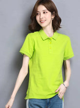 Load image into Gallery viewer, Minimal Button Polo Tee Women
