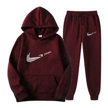 Load image into Gallery viewer, Men Tracksuit 2 Pieces Sets Hooded Sweatshirt +Drawstring Pants Male Hoodies Running Sportswear Men Women Autumn Sportwear

