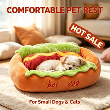 Load image into Gallery viewer, Hot Dog Pet Bed for Small Dogs Cats Soft Fleece Indoor Sleeping Nest Raised Support Cozy Puppy Cushion Home Pet Supplies
