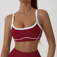 Load image into Gallery viewer, Yoga Sports Bra Color Clashing Shock Absorbing Brassiere Women Full Cup Breathable Gym Tube top Bra Yoga Workout Underwear
