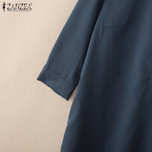 Load image into Gallery viewer, Elegant Lapel Solid Midi Dress
