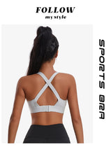 Load image into Gallery viewer, Women High Impact Sports Bra Criss Cross Back Padded Bra Workout Fitness Sports Yoga Bras Shockproof Sport Crop Top Vest

