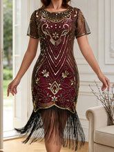 Load image into Gallery viewer, Women's Flapper Dresses 1920s for Women Great Gatsby Sequin Fringed Roaring 20s Cocktail Dress
