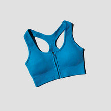 Load image into Gallery viewer, Sports Bra Crop Top Zipper Fitness Women Sportswear Sport Top Bras For Fitness Gym Female Running Push Up Yoga Workout Bra

