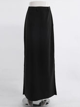 Load image into Gallery viewer, Black Loose Long Skirts Women A-Line Zip Skirts Ladies Elegant Summer Skirts Female With Pocket Ankle-Length Skirts
