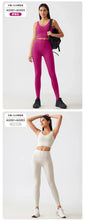Load image into Gallery viewer, Women's Workout Set: Shock-Absorbing, Pushing-Up, Side-Bust-Control Sports Bra with High-Waisted Peach-Butt Yoga Top

