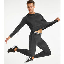 Load image into Gallery viewer, Gym Fitness T Shirt Men's Short Sleeve Summer Boxing Jersey Legging Men Rashguard Compression Pants Quick Dry Tight T-Shirts Men
