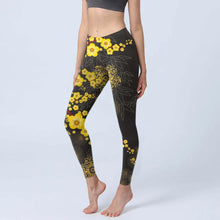 Load image into Gallery viewer, High Waist Yoga Leggings Japanese Style Cherry Blossom Botanical Print Soft Tights Women Fitness Gym Yoga Running Sports Wear
