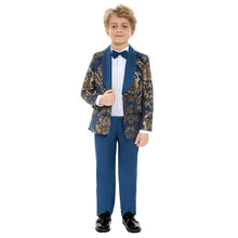 Load image into Gallery viewer, Navy Floral Boys Formal Suit
