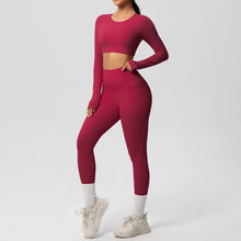 Load image into Gallery viewer, Yoga Gym Set Women Sports Impact Longline Strappy Top Fitness Overalls Sets Womens 2 Piece Sportswear Woman Gym Leggings Solid

