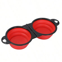 Load image into Gallery viewer, 1-piece 2-in-1 Foldable Dual Bowl Feeding Bowl Portable Outdoor Travel Dog Cat Drinking Bowl Pet Supplies Outdoor Feeding Water
