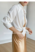 Load image into Gallery viewer, Elegant Satin Office Casual Shirt
