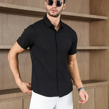Load image into Gallery viewer, New Men's Business Casual Solid Color Short Sleeved Shirt for Summer Fashion No Ironing Comfortable and Versatile Top
