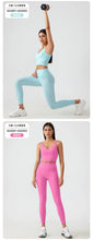 Load image into Gallery viewer, Women's Workout Set: Shock-Absorbing, Pushing-Up, Side-Bust-Control Sports Bra with High-Waisted Peach-Butt Yoga Top
