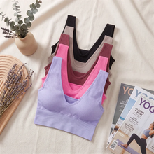 Load image into Gallery viewer, Sports Yoga Women's Bra Ribbed Shockproof Fitness Workout Bralette Sexy Elastic Backless Underwear Push-Up Bra Sportswear Tops
