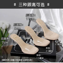 Load image into Gallery viewer, Women's High Heels, 2024 Summer New Waterproof Table with A Line Not Tired Feet Thick Crystal Slippers, Women's Shoes
