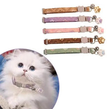 Load image into Gallery viewer, Pet Collar With Bell Cartoon Footprint Colorful Dog Puppy Kitten Collar Adjustable Safety Bell Ring Necklace Pet Accessories
