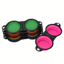 Load image into Gallery viewer, Portable Pet Folding Bowl, Outdoor Dog Double Bowl for Water and Food Sharing, Cat Bowl, Pet Dog Food Basin, Suitable for Travel
