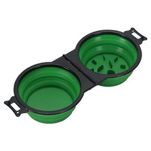 Load image into Gallery viewer, 1-piece 2-in-1 Foldable Dual Bowl Feeding Bowl Portable Outdoor Travel Dog Cat Drinking Bowl Pet Supplies Outdoor Feeding Water
