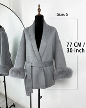 Load image into Gallery viewer, Fox Fur Woolen Coats Women's Short Coat Office Lady Removable Elegant Double-sided Wool Overcoat 2025 New Cardigan Jacket

