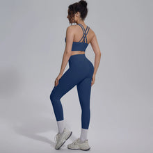 Load image into Gallery viewer, New Yoga Set for Woman Summer Gym Sports Running Bra Top Breathable Peach Buttocks Women Leggings Solid Color Yoga Set
