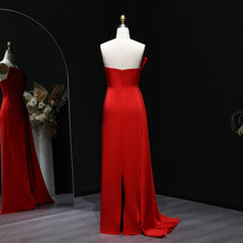 Load image into Gallery viewer, Strapless Satin Mermaid Evening Gown
