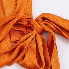 Load image into Gallery viewer, Women's Top 2026 Spring New Style Orange Sleeveless Satin Texture Long Ribbon Top Elegant and Stylish Unique Fashion Focus
