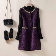Load image into Gallery viewer, Elegant Tweed Sleeveless Midi Dress
