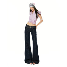 Load image into Gallery viewer, Women Vintage Blue Jeans Hip Hop Fashion Streetwear Y2K Wide Leg Straight Low Waist Jeans Baggy Denim Pants
