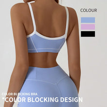 Load image into Gallery viewer, Yoga Sports Bra Color Clashing Shock Absorbing Brassiere Women Full Cup Breathable Gym Tube top Bra Yoga Workout Underwear
