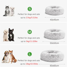 Load image into Gallery viewer, Soft Pet Cat Bed Pad Plush Warm Faux Fur dog Calm Bed Donut Round Bed Comfortable Sleeping Washable for Small Medium Dog and Cat
