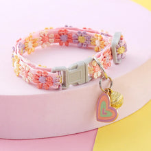 Load image into Gallery viewer, Pet Collar With Bell Cartoon Footprint Colorful Dog Puppy Kitten Collar Adjustable Safety Bell Ring Necklace Pet Accessories
