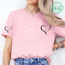 Load image into Gallery viewer, Women Love Heart Design T-Shirts Fashion Casual Short Sleeve T-shirt Heart Personalised Graphic Tshirts RED Women T Shirts Ts01
