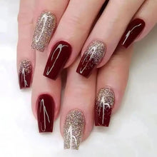 Load image into Gallery viewer, 24pcs Gradient Fake Nails French Ballerina Nail Waterproof Faux Medium Coffin false nails Fingernails Press on Nails Tips
