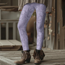 Load image into Gallery viewer, Fashion Women's Slim-Fit Leggings Wine Red Floral Pants Autumn Winter Stylish Thick Warm Pants Sexy Tights for Outdoor Wear
