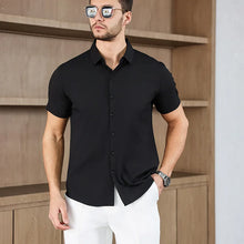 Load image into Gallery viewer, New Men's Business Casual Solid Color Short Sleeved Shirt for Summer Fashion No Ironing Comfortable and Versatile Top
