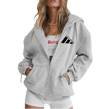 Load image into Gallery viewer, Printed Fleece Zip Hoodie Jacket
