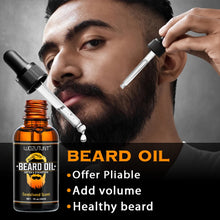 Load image into Gallery viewer, Men Beard Care Kit Beard Oil Balm Moisturizing Nourishing Soften Moustache Growth Strengthen Enhancer Oil with Trim Tool
