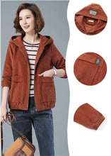 Load image into Gallery viewer, Corduroy Hooded Loose Jacket
