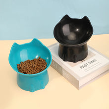 Load image into Gallery viewer, 1pc WhiskerWare Elevated Cat Bowl, Anti-Tip Plastic Raised Pet Feeding Dish with Tilted Edge, Neck Protection Kitty Food
